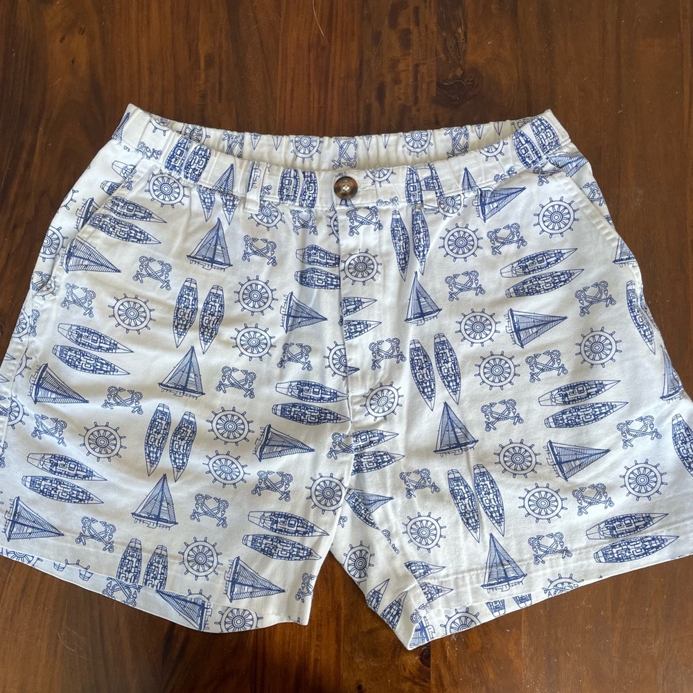 Chubbies Blue and White Nautical Print Shorts